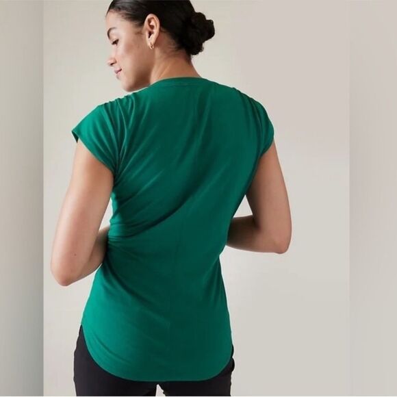 ATHLETA Outbound V-Neck Tee Teal Women’s Size Small - Picture 5 of 9